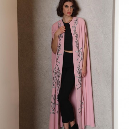 Silver Stem Abaya | Pink