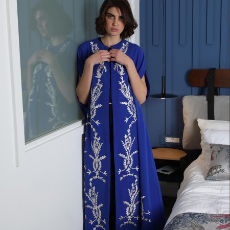 Silver Stem Abaya | Blue
