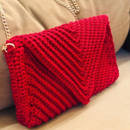 Macrame Crossbody Bag | Red