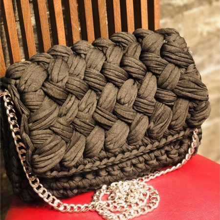 Crochet Crossbody Bag | Gray