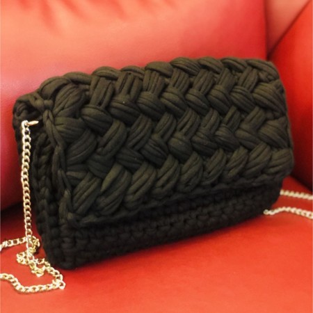 Crochet Crossbody Bag | Black