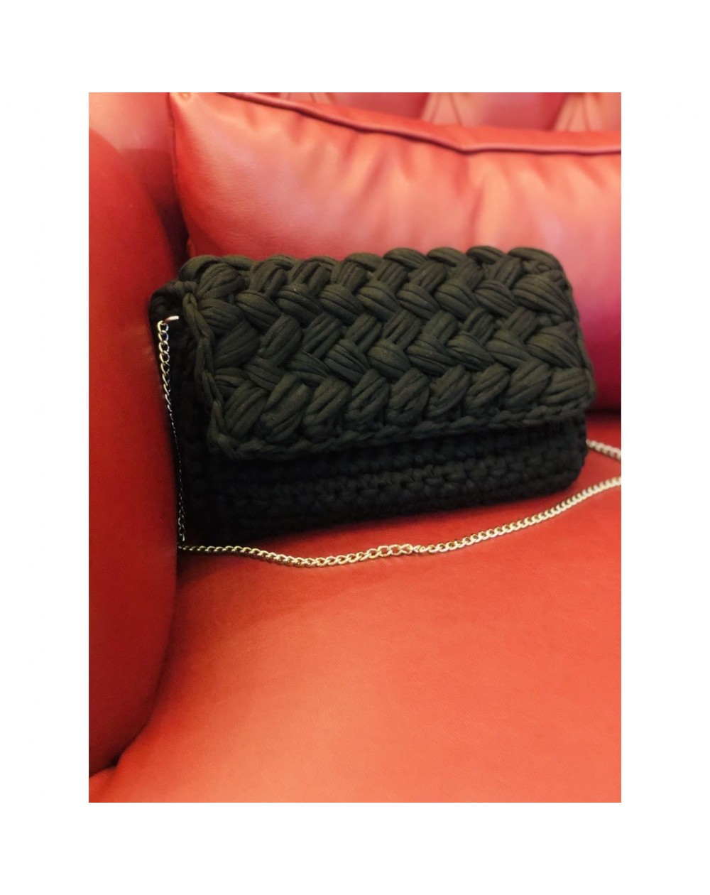 Crochet Crossbody Bag Black