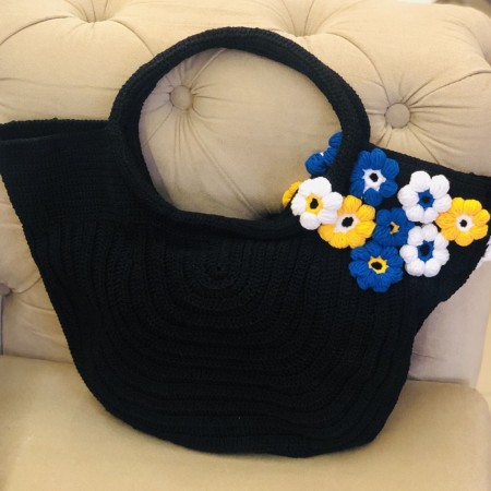 Basket Crochet Handbag with...