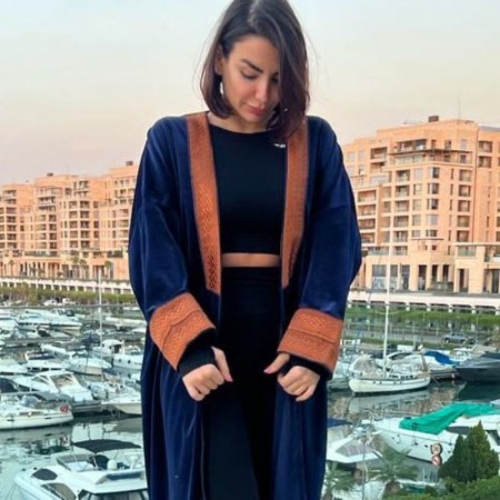 Short Navy Blue Velvet Abaya