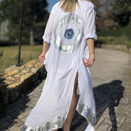 Evil Eye Kaftan | Silver