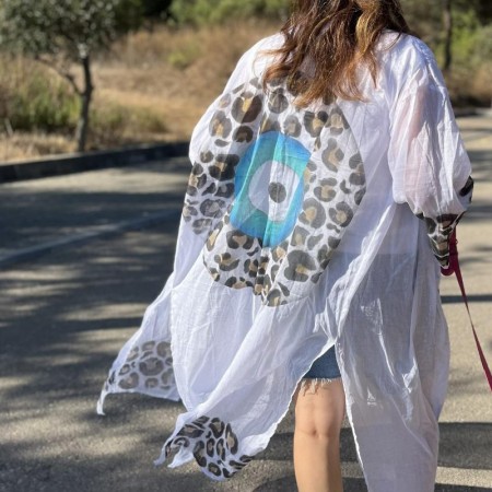 Evil Eye Kaftan |Leopard Print