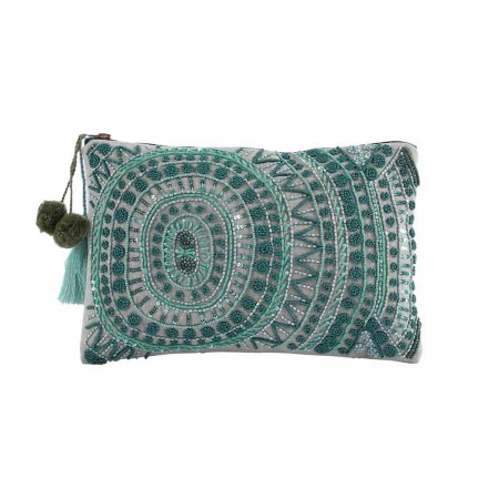 Patterned Pouch | Gray & Green