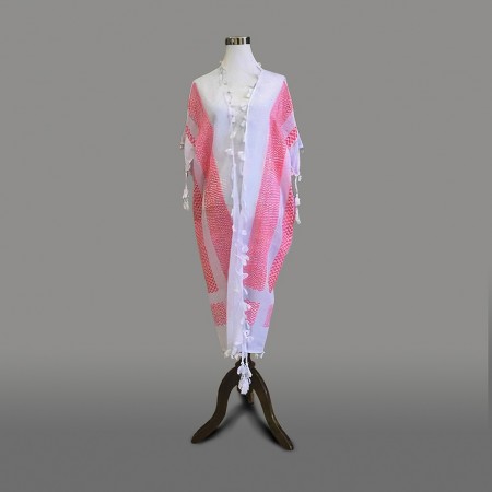 Kufiya Kaftan | Pink & White