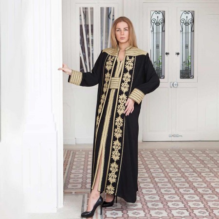 Embroidered Abaya | Black &...