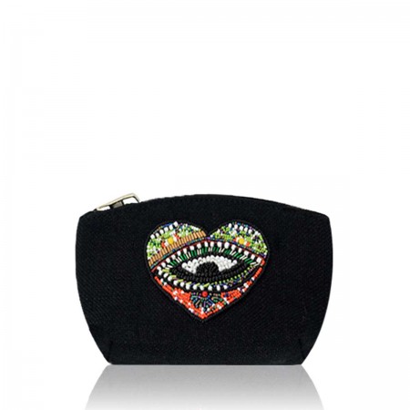 Small Heart Pouch | Black